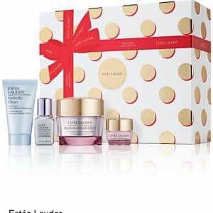 Estee Lauder Perfectly Clean Set with Red and Silver Accents
